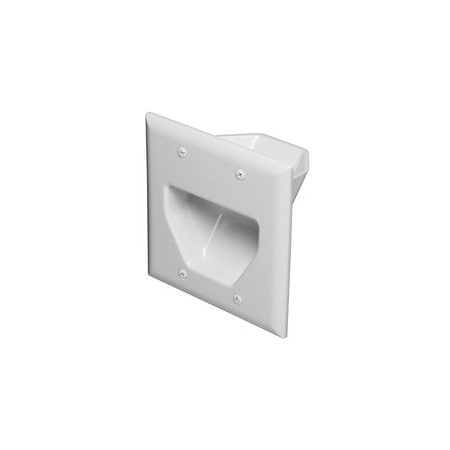 Swe-Tech 3C 2-Gang Recessed Low Voltage Cable Plate, White FWT45-0002-WH